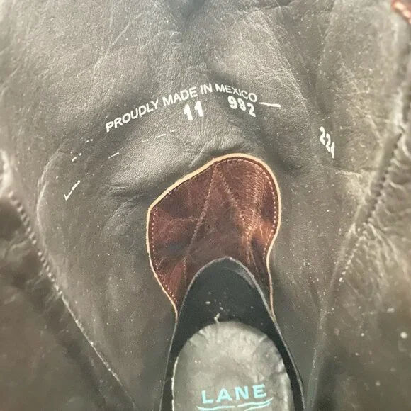 Classic Brown Leather Cowboy Boots - Picture 8 of 10